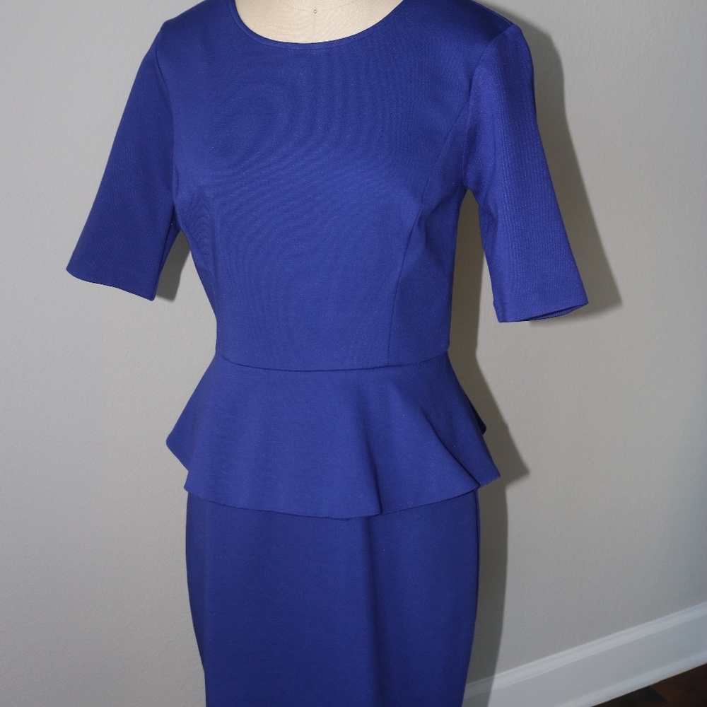 Blue Dress with Zipper Back